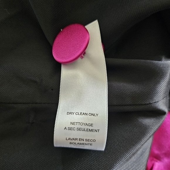 New Frame Satin Strong Shoulder Magenta Blazer Suit Jacket NWT Small - Picture 14 of 15